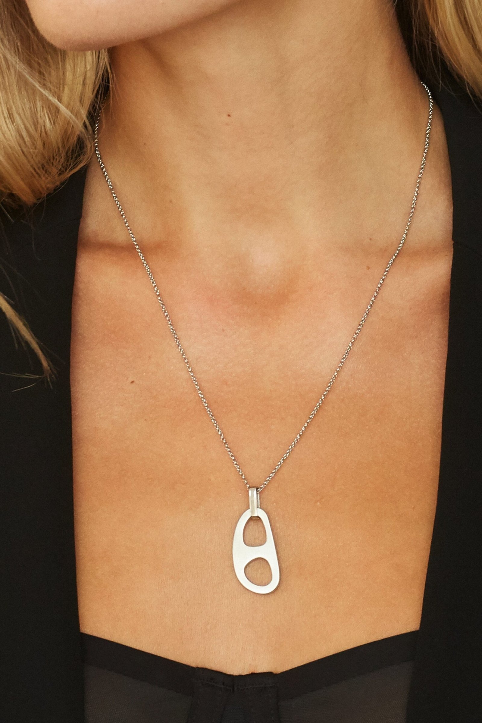 Adjustable Silver Tab Necklace - Image 2