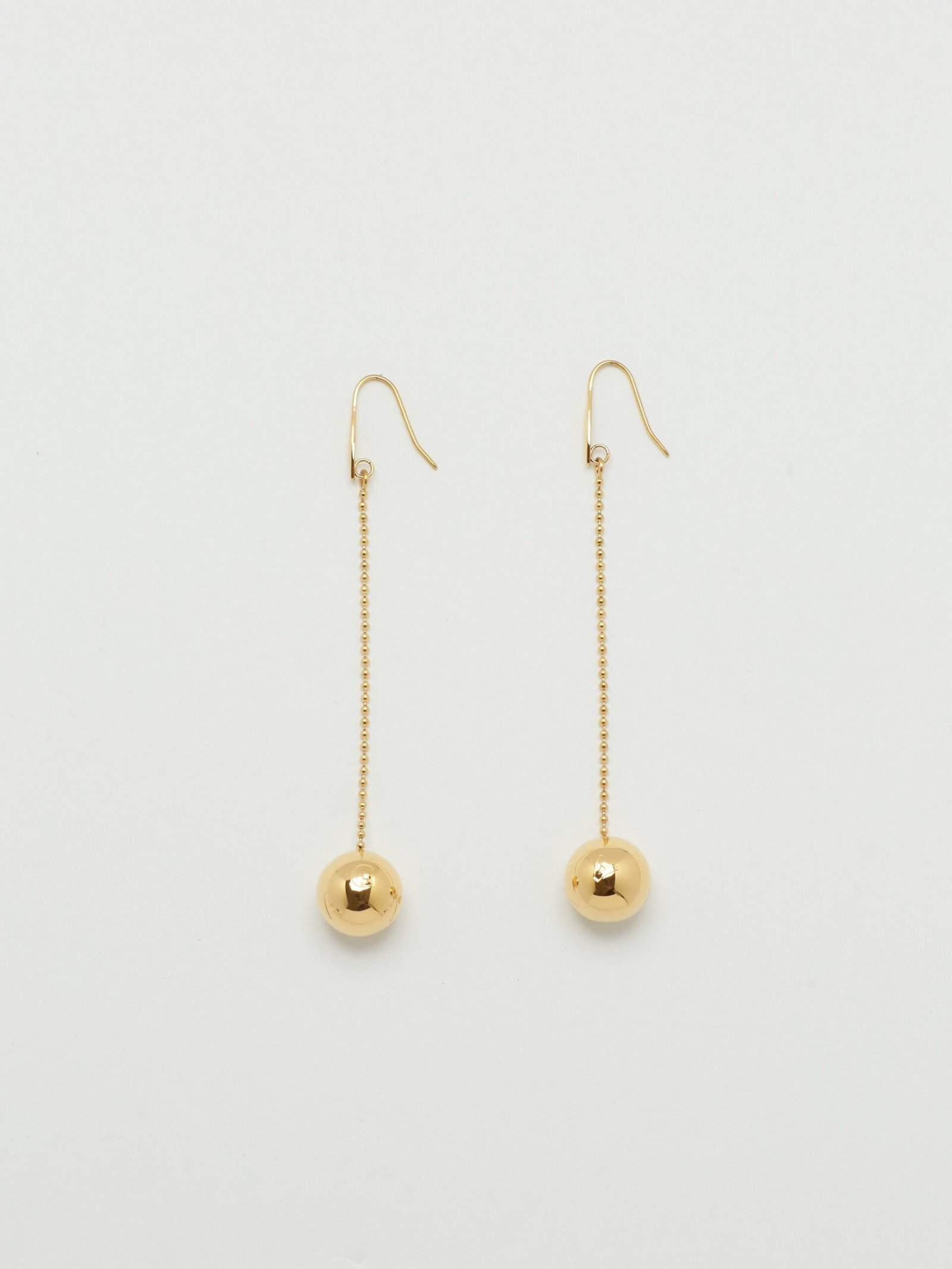 Gold Drop Sphere Earrings