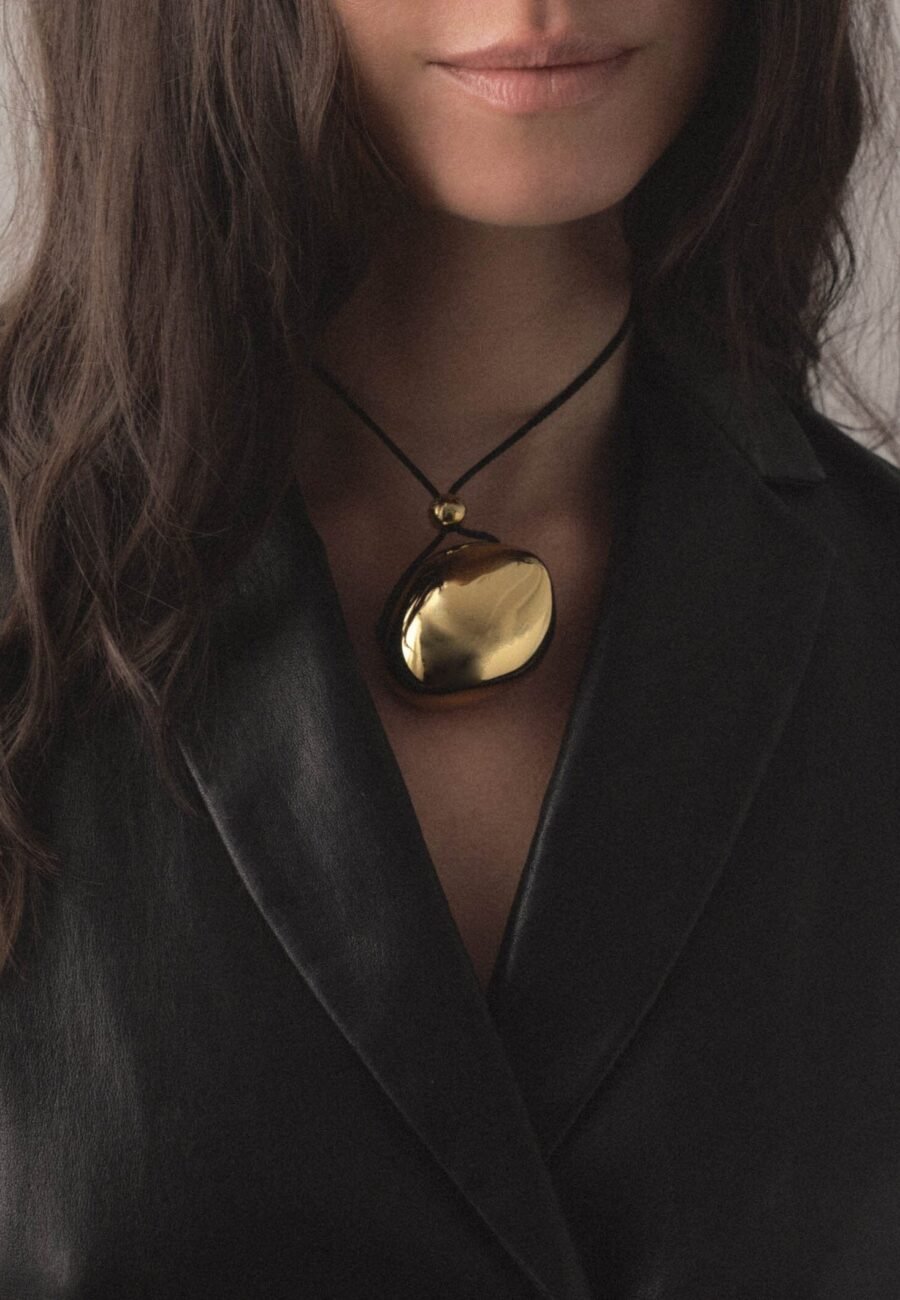 Gold Orb Cord Necklace