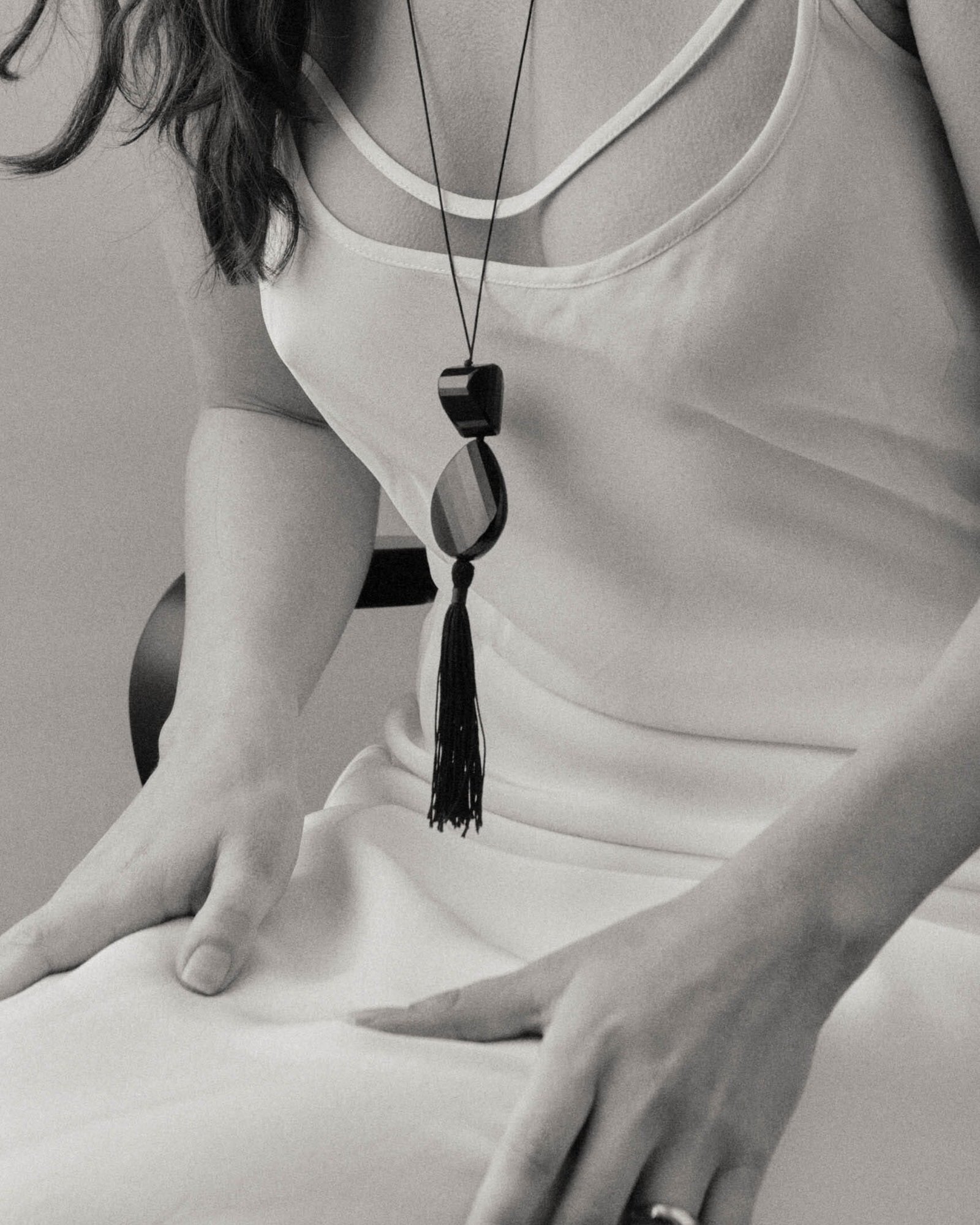 Onyx Tassel Necklace - Image 2