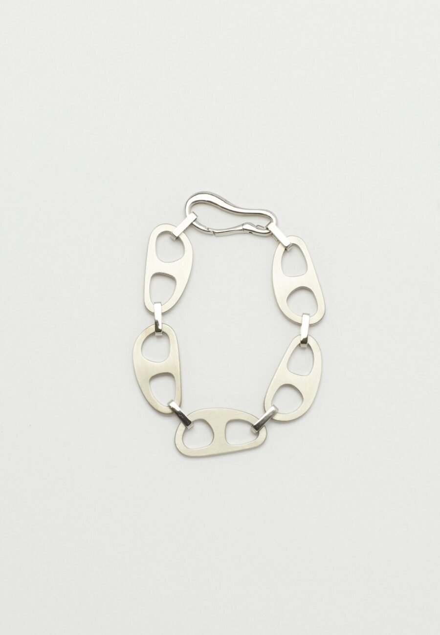Silver Brushed Tab Bracelet
