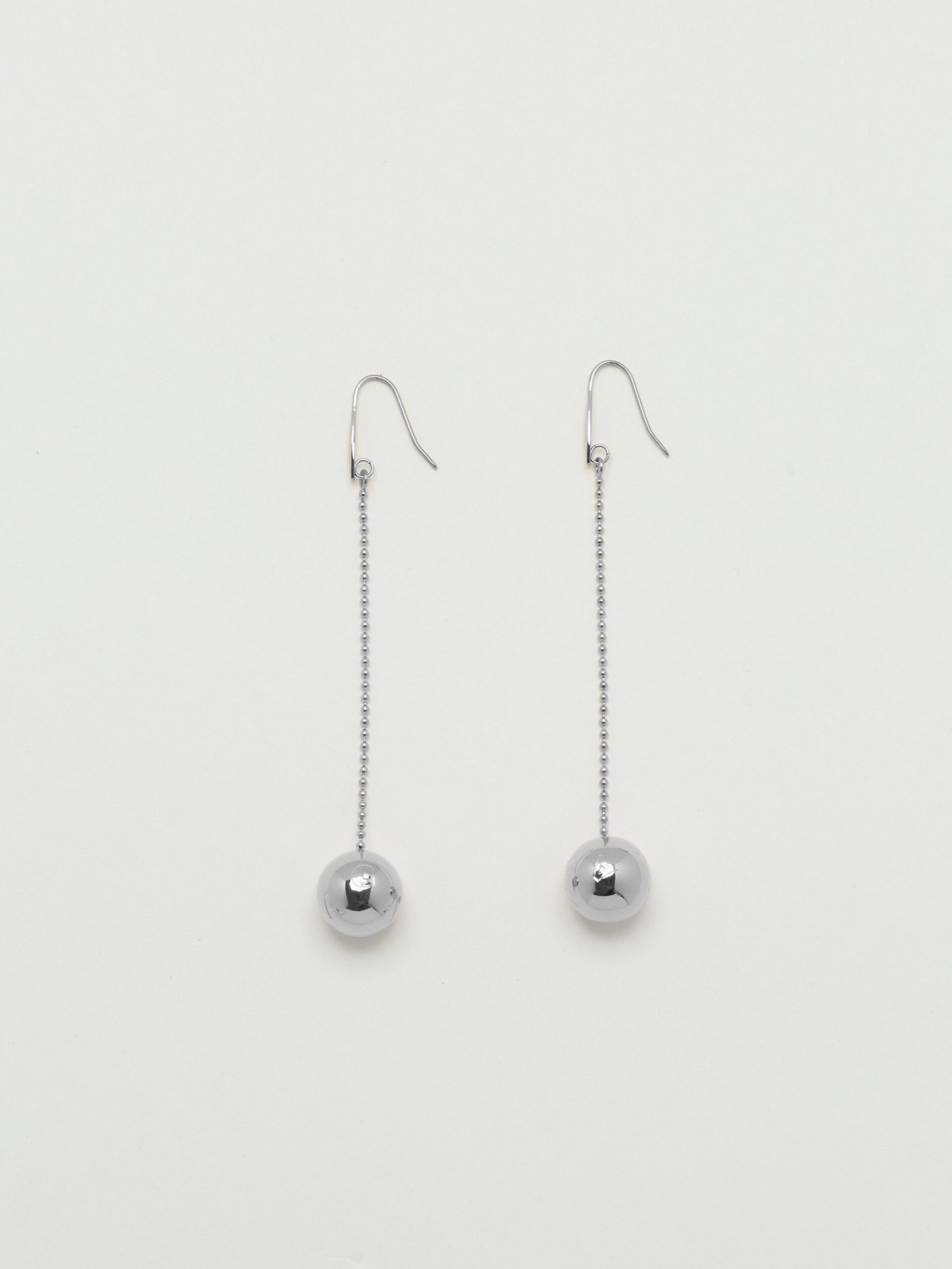 Silver Drop Sphere Earrings