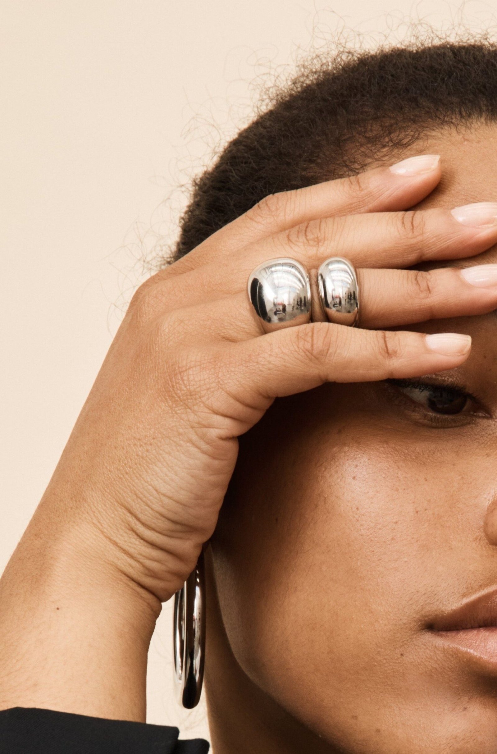 Small Silver Orb Ring - Image 2