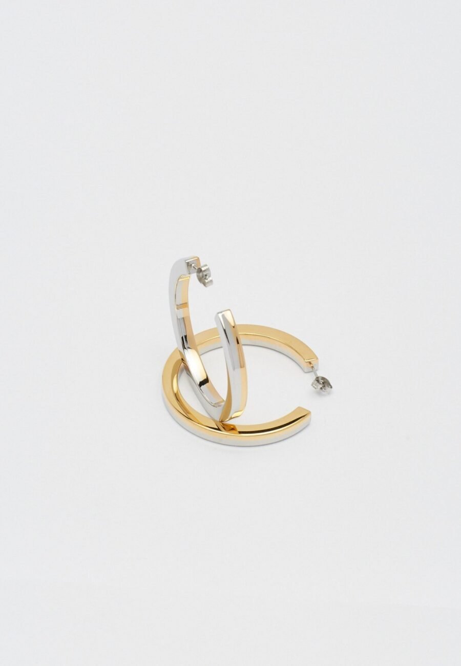 Two Tone Flat Hollow Hoops
